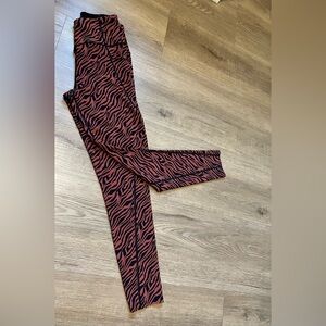 VS Red and Black Zebra Print 7/8 Leggings